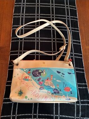 Spartina 449 Florida Georgia South Carolina Map Crossbody Bag Purse